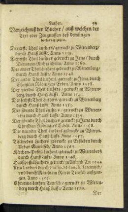 Verzeichnuß der Bücher/ ...