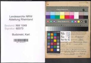 Entnazifizierung Karl Budzinski , geb. 03.09.1887 (Zollbeamter)