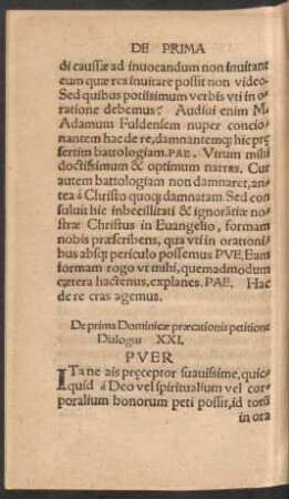 De prima Dominicae praecationis petitione. Dialogus. XXI.