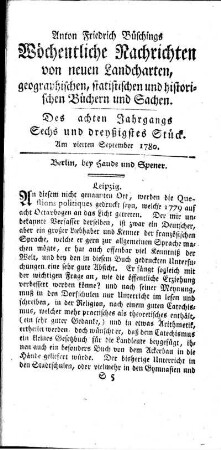 Sechs und dreyßigstes Stück