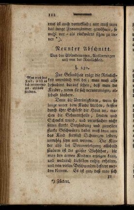 Neunter Abschnitt. Von der Absonderungen, Ausleerungen und von der Reinlichkeit.