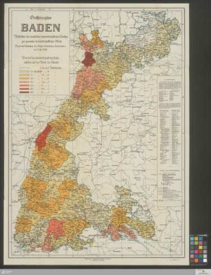 Großherzogtum Baden : Verhältnis des staatlichen landwirtschaftlichen Besitzes zur gesamten landwirtschaftlichen Fläche