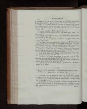 III. Ægyptii codicis fragmentum, duabus membranis constans longis unicas 10 1/3, latis unicas 8 1/2