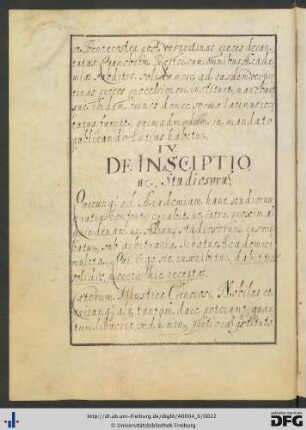 [fol. 8] De inscriptio studiosorum