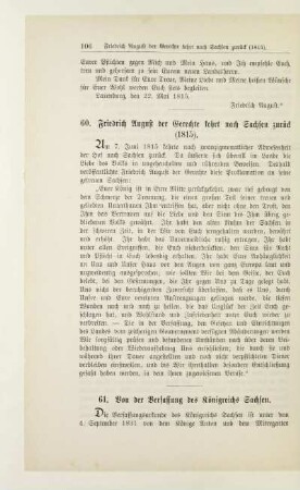 61. Von der Verfassung des Königreichs Sachsen