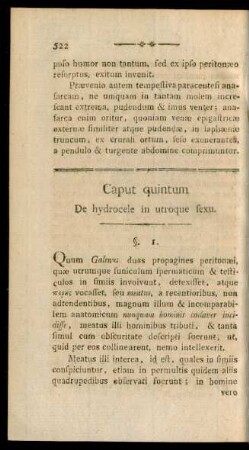 Caput quintum De hydrocele in utroque sexu