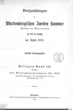 2,131: Landtag Württemberg - Kammer 2, Beilagen 1918, Bd. 8
