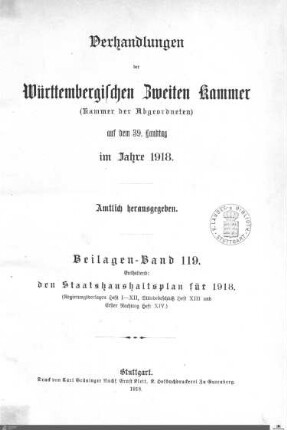 2,131: Landtag Württemberg - Kammer 2, Beilagen 1918, Bd. 8