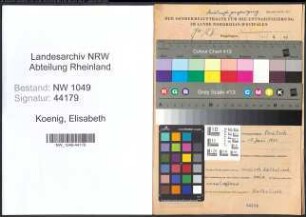 Entnazifizierung Elisabeth Koenig , geb. 03.05.1911 ()
