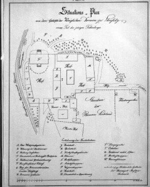 Karte: [Plan I.] Situations-Plan von dem Gehöfte der Königlichen Domaine zu Steglitz, einem Teil des jetzigen Fichtenberges