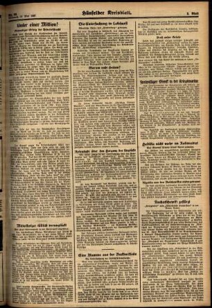 Zweite Ausgabe vom Mittwoch, den 12. Mai 1937.