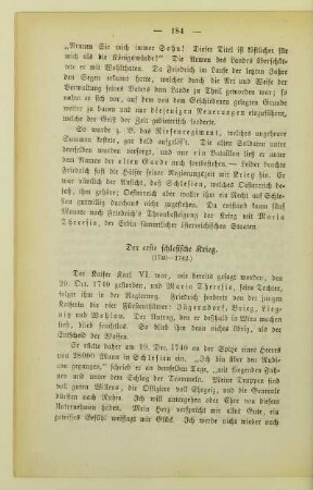 Der erste schlesische Krieg. (1740 - 1742.)