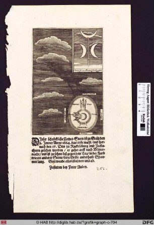 Komet, gesehen am 2. Juni 1664 zu Grätz.