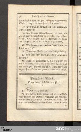 Dreyzehenter Abschnitt. Von der Dichtkunst.