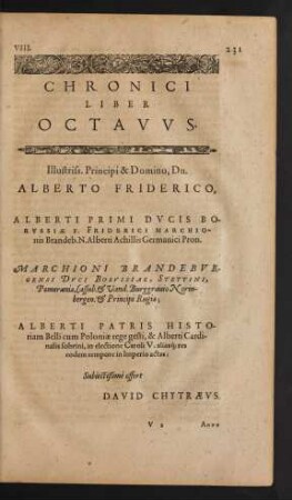 Chronici Liber Octavus.