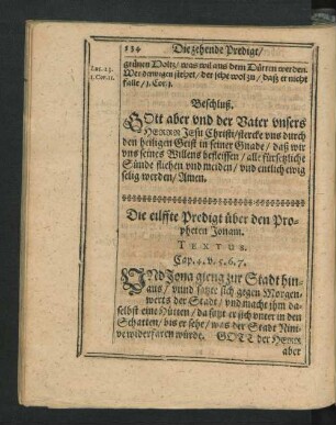 Die eilffte Predigt über den Propheten Jonam.