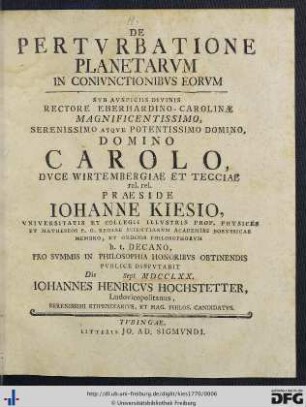 De Perturbatione Planetarum In Coniunctionibus Eorum