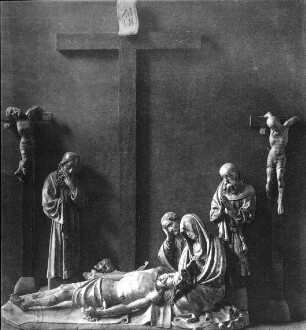 Limburg an der Lahn, Dernbacher Beweinung Christi; Limburg, Diozösanmuseum; aus der 1903 abgebrochenen Burgkapelle in Dernbach im Westerwald, mittelrheinisch