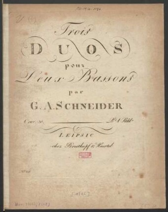 Trois Duos pour Deux Bassons Oeuv. 20.