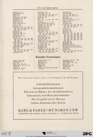 Künstler-Verzeichnis