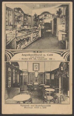 Ansichtskarte "Angstkonditorei und Café", Lindenstraße 108