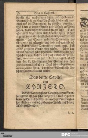 Das dritte Capitel von CHRISTO.