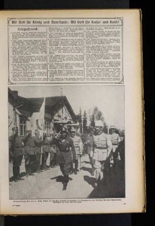 Generalleutnant Graf von der Goltz, Führern der deutschen Truppen in Finnland, im Hauptquartier des finnischen Generals Mannerheim.