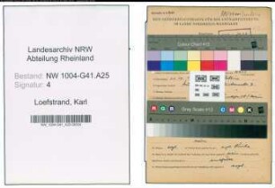 Entnazifizierung Karl Loefstrand , geb. 31.10.1898 (Kaufmann)