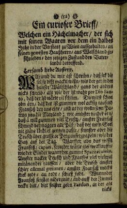Ein curioser Brieff/[...]