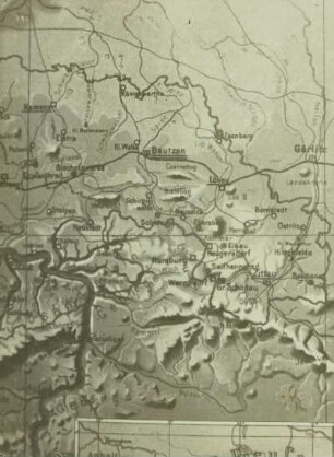 Karte der Lausitz. Ausschnitt aus: Landkarte von Sachsen