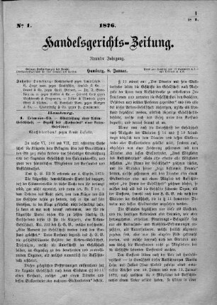 No. 1. 8. Januar 1876