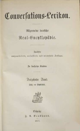 Brockhaus' Conversations-Lexicon : Vollständig in 15 Bänden. 13
