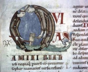 Sankt Gregor, Moralia in Job — Initiale Q (uia amici beati)