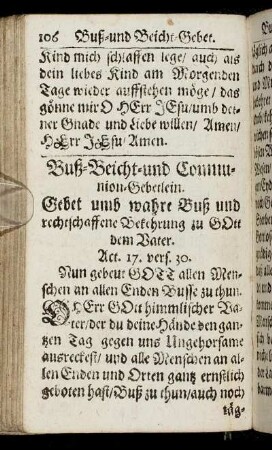 Buß-Beicht- und Communion-Gebetlein.