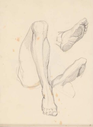Beinstudien: Perspektivische Ansicht, Details (aus: Skizzenalbum 6)
