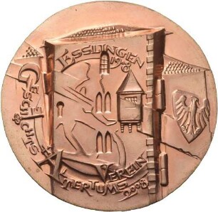 Medaille von Victor Huster auf 100 Jahre Esslinger Stadtmuseum