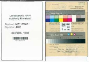 Entnazifizierung Heinz Boergers , geb. 03.11.1922 ()