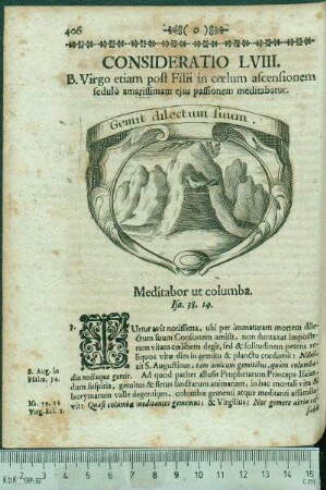 Consideratio LVIII. B. Virgo etiam post Filii in cœlum ascensionem sedulò amarissimam ejus passionem meditabatur.