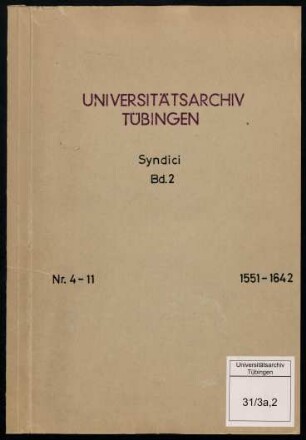 Syndici : Fasz. II: Nr. 4–11