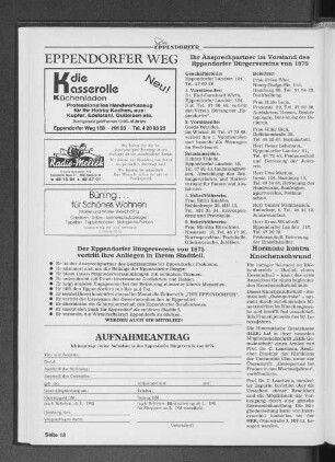 Ihre Ansprechpartner im Vorstand des Eppendorfer Bürgervereins von 1875