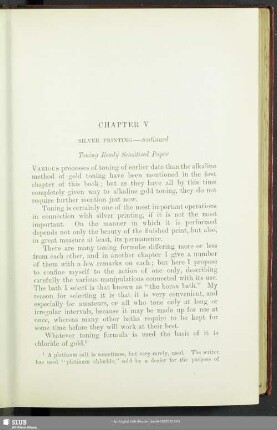 Chapter V Silver Printing - continued