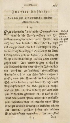 Zweyter Abschnitt. Von den zum Privatunterrichte nöthigen Klugheitsregeln.