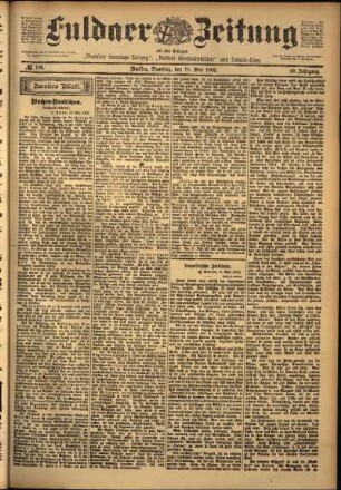 Zweite Ausgabe vom Samstag, den 10. Mai 1902.