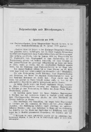 Jahresberichte und Abrechnungen.