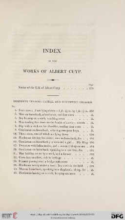 Index to the Works of Albert Cuyp
