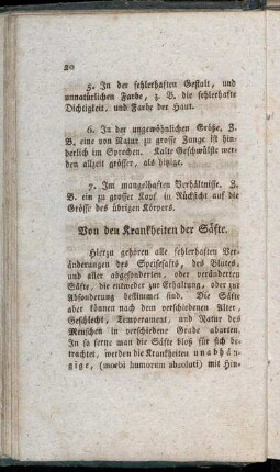 Von den Krankheiten der Säfte.