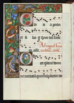 Bordüre, Zierintiale: G(loria); O (rex glorie)