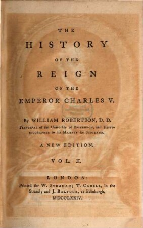The History of the Reign of the Emperor Charles V.. Vol. 2