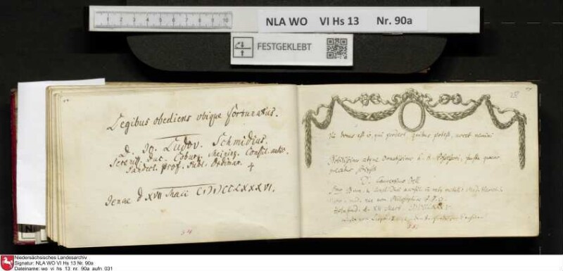 Stammbuch des Ernst Philipp Ludwig Zellmann (1763-1795) aus
                           Braunschweig