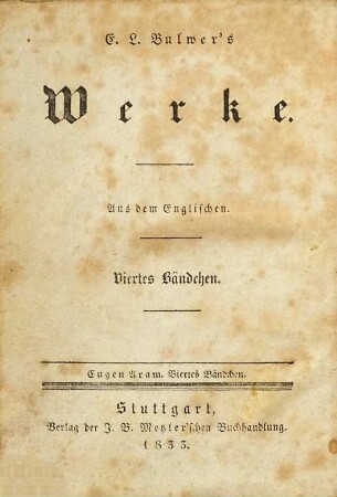 Eugen Aram : ein Roman ; in sechs Bändchen, 4